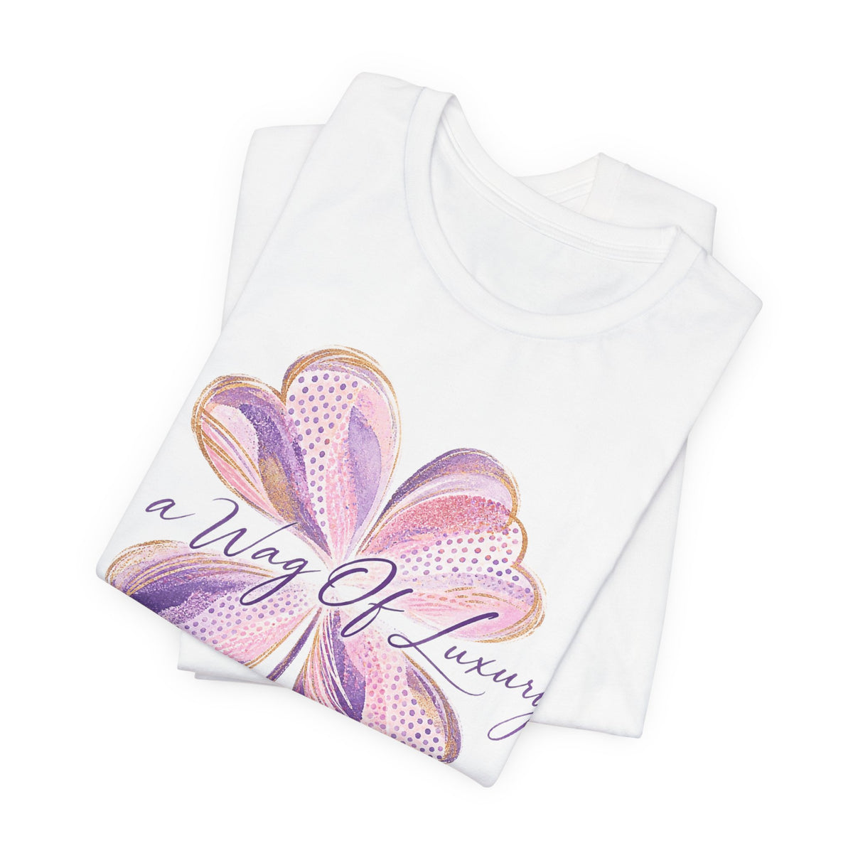 T-Shirt — 'A Way Of Luxury' Pink Floral Four-Leaf Clover Tee