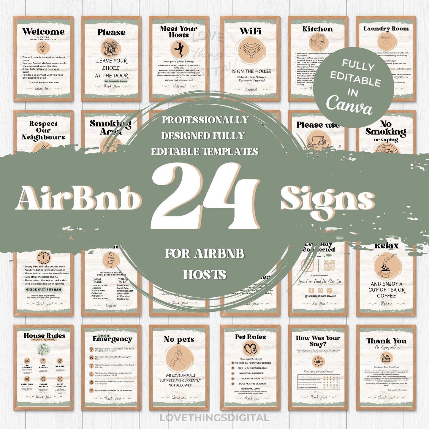 Editable Airbnb Signs Bundle