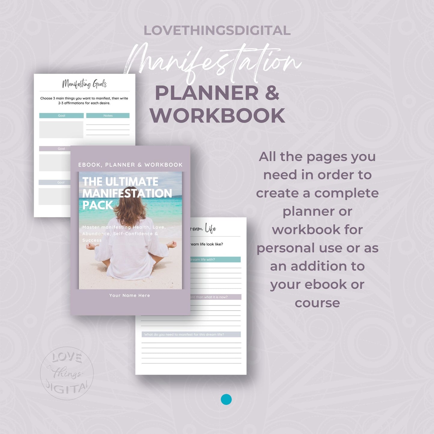 Manifestation Pack - Planner, eBook, Workbook Coaching Template