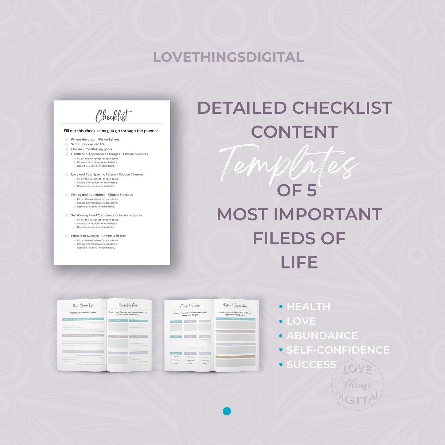 Manifestation Pack - Planner, eBook, Workbook Coaching Template